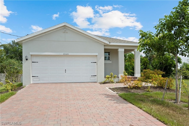 ranch-style house with a garage