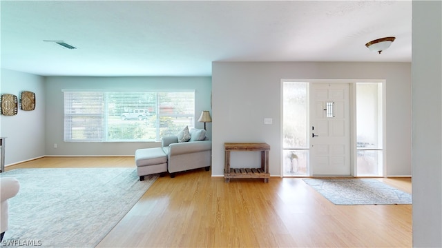 entryway with light wood-type flooring