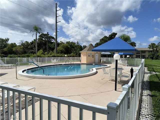 view of pool with a patio area