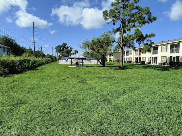 view of yard featuring a gazebo