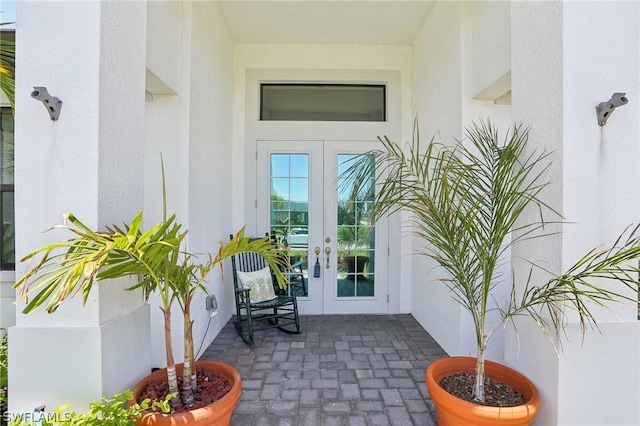 view of exterior entry with french doors