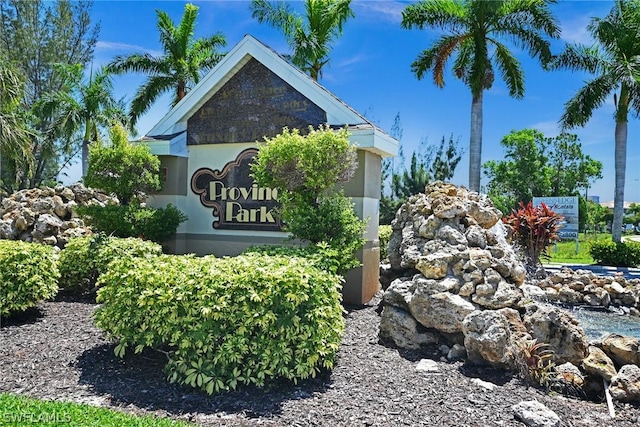 view of community sign