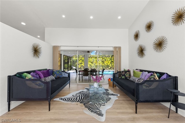 living room featuring light hardwood / wood-style floors