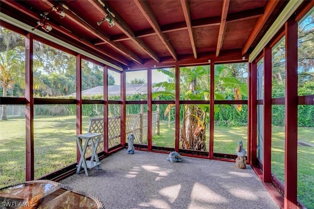 view of unfurnished sunroom