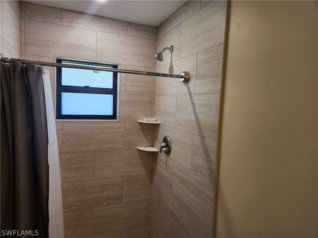 bathroom featuring walk in shower