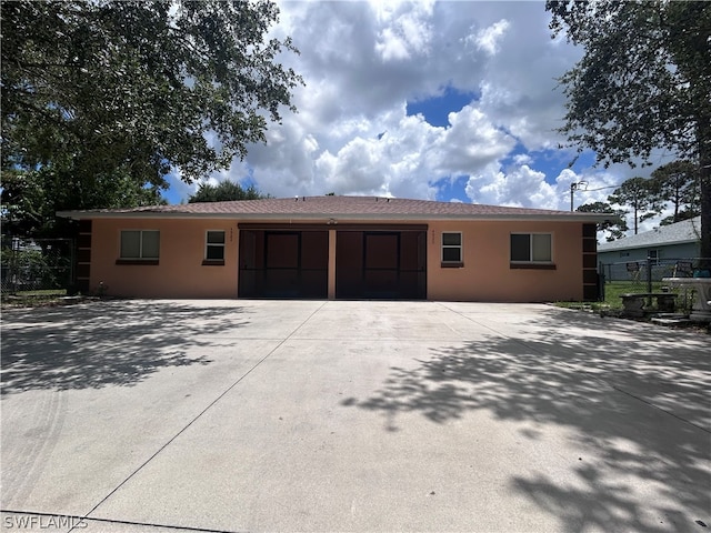 view of single story home