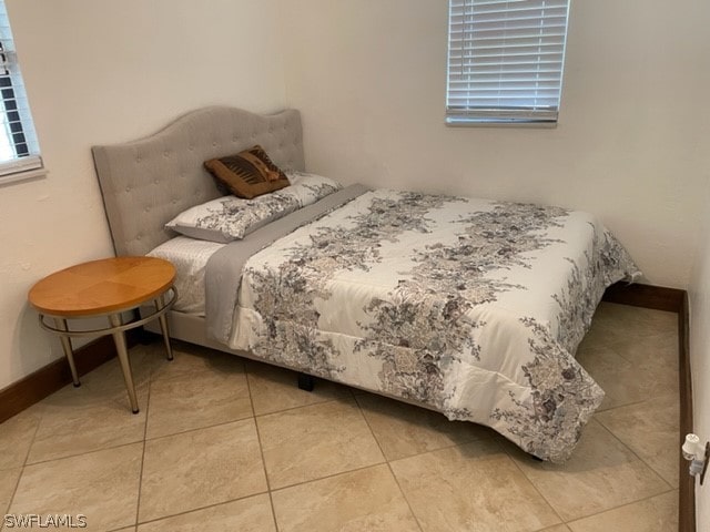 view of tiled bedroom