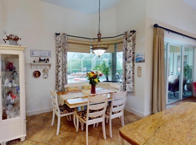 view of tiled dining area