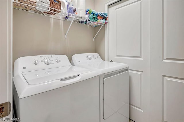 laundry room featuring washer and dryer