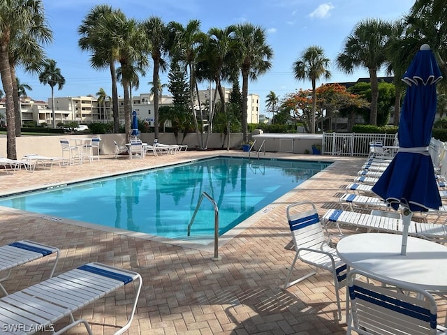 view of pool with a patio area