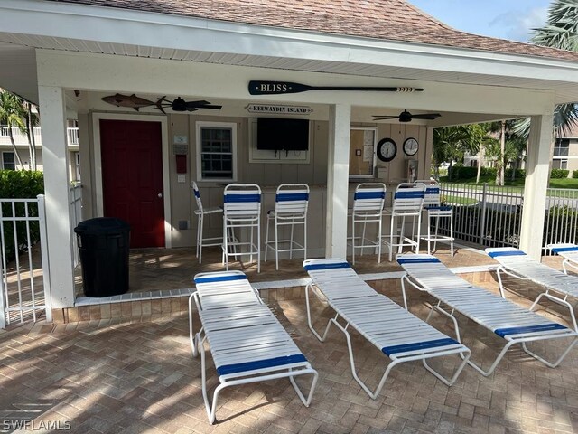 view of patio / terrace with ceiling fan