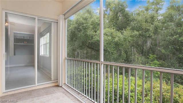 view of unfurnished sunroom