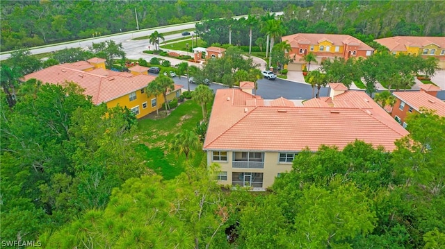 birds eye view of property with a residential view