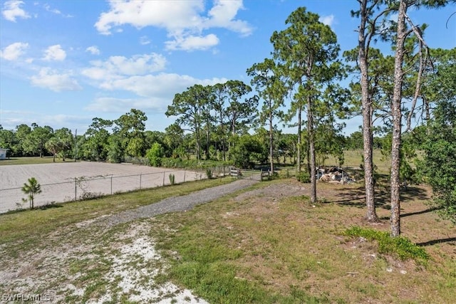 view of yard featuring a rural view