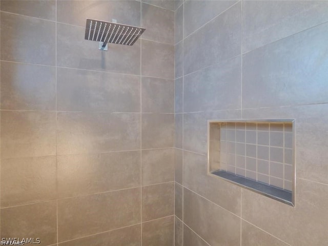 interior details featuring tiled shower