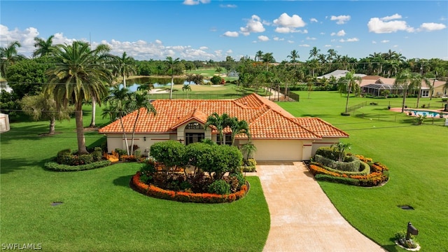 exterior space featuring a water view