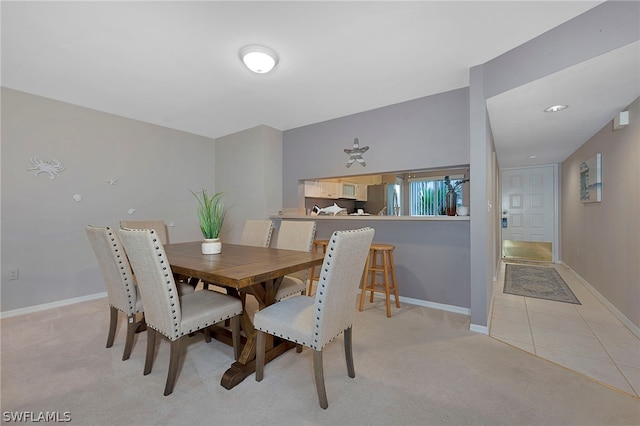 view of carpeted dining room