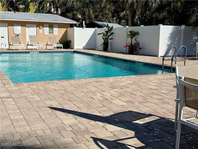 view of pool featuring a patio area