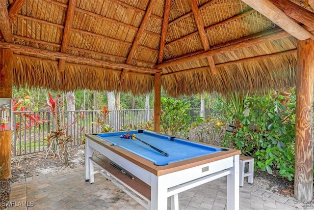 view of patio / terrace with a gazebo