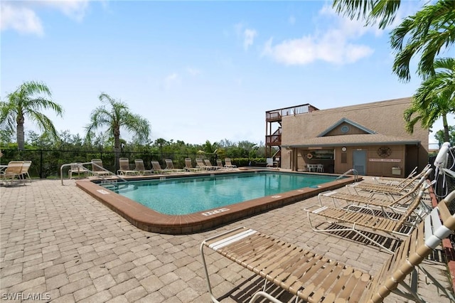 view of pool with a patio area