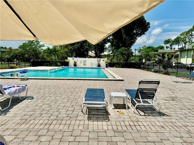 view of pool with a patio area