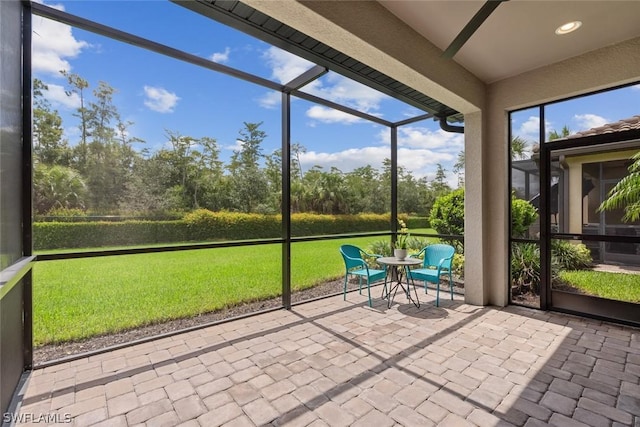 view of unfurnished sunroom