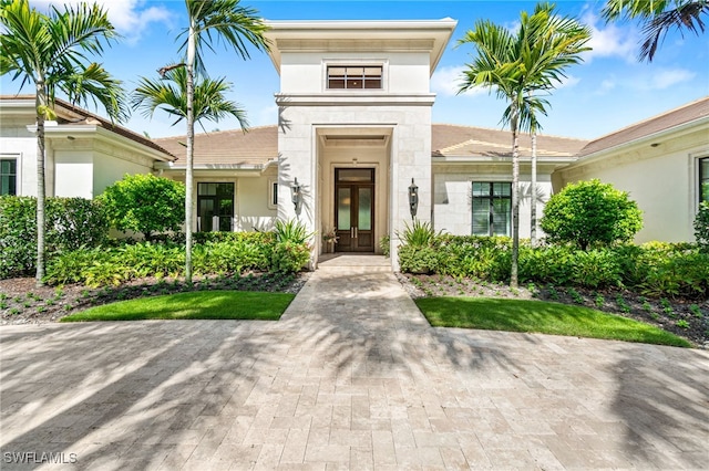 view of front of house with french doors