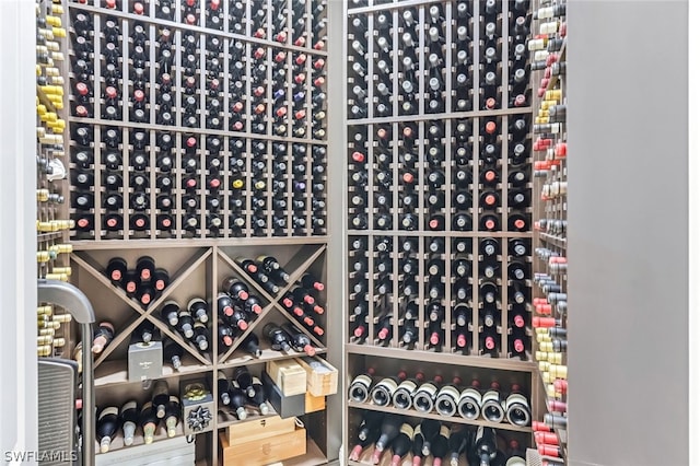 view of wine cellar