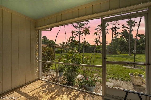 view of sunroom