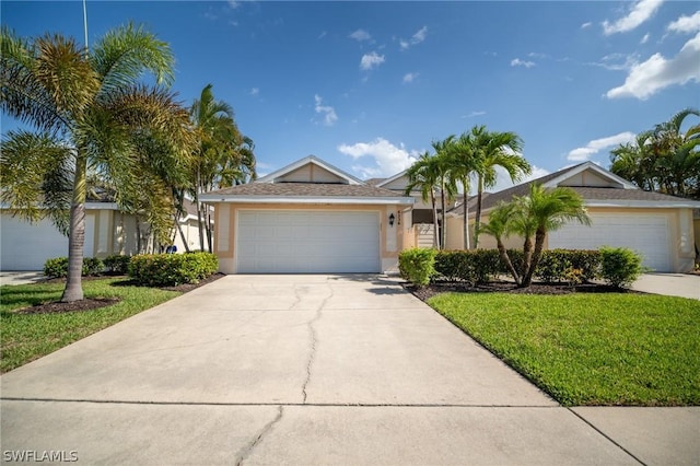 ranch-style home featuring a front yard