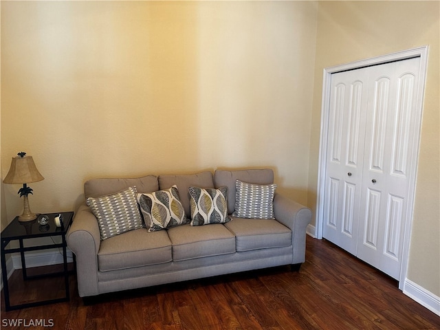 living room with wood-type flooring