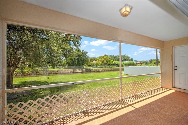 view of unfurnished sunroom