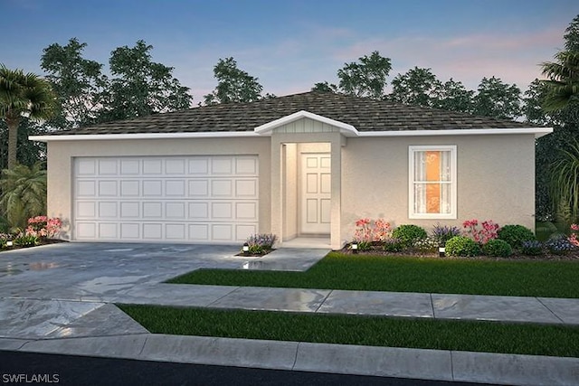 ranch-style house featuring a garage