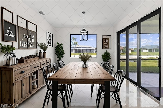 view of dining area