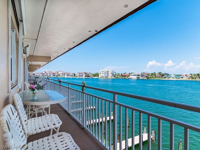 balcony with a water view