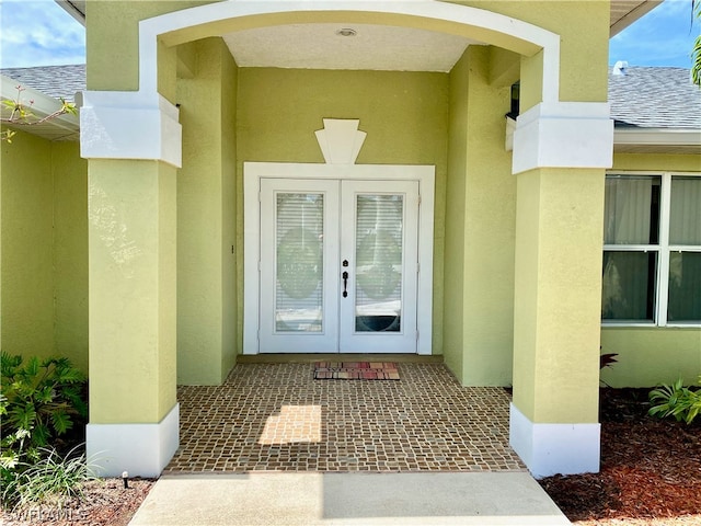 doorway to property with french doors