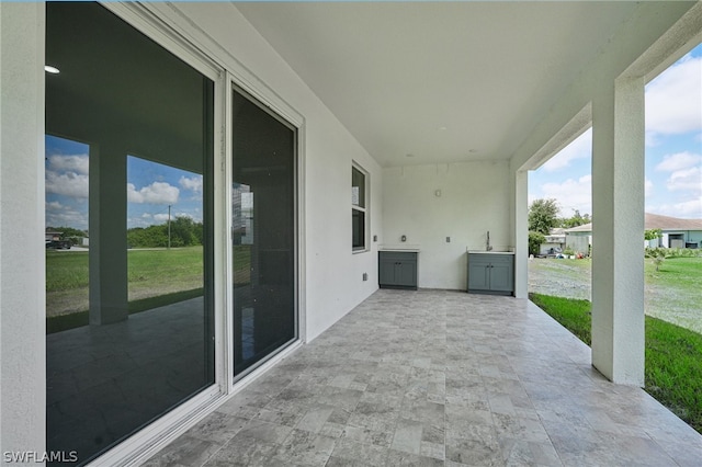 view of patio / terrace featuring sink