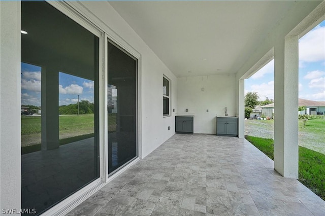 view of patio with sink