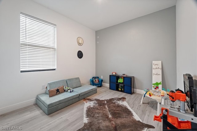 living room featuring light hardwood / wood-style flooring