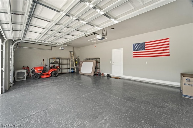 garage featuring a garage door opener