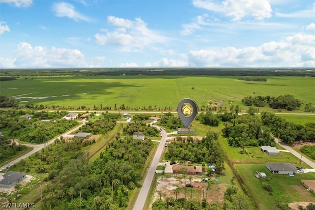 aerial view featuring a rural view