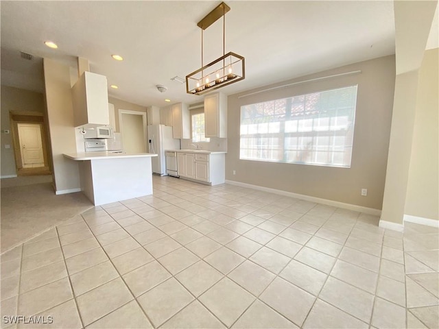 4171 Los Altos Ct, Naples, FL 34109 - unfurnished living room featuring visible vents, baseboards, lofted ceiling, recessed lighting, and light tile patterned flooring