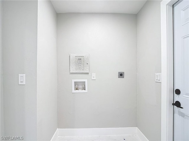 laundry area with hookup for a washing machine and electric dryer hookup