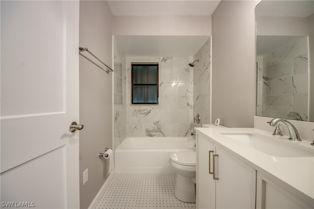 4508 Santa Barbara Blvd Unit 102, Cape Coral, FL 33914 - bathroom featuring vanity, toilet, and shower / tub combination