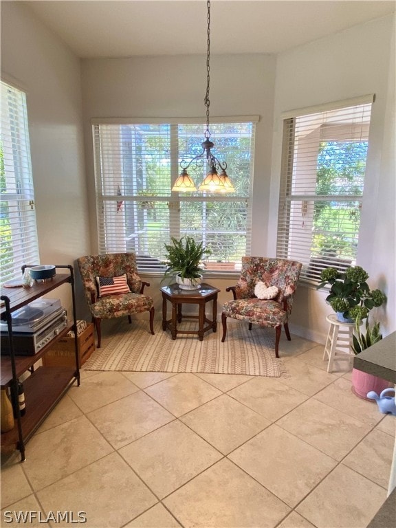 view of tiled dining room