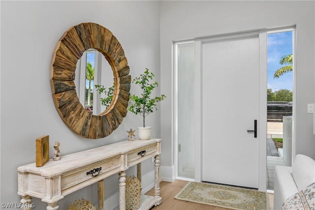 entryway featuring light hardwood / wood-style flooring