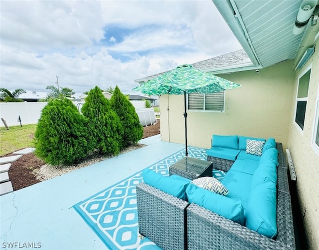 view of patio / terrace with an outdoor hangout area