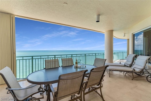 balcony with a water view