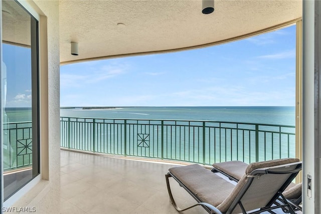 balcony with a water view