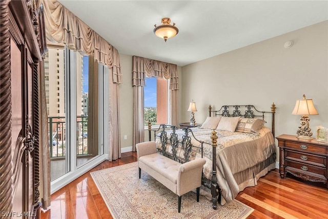 bedroom featuring light hardwood / wood-style floors